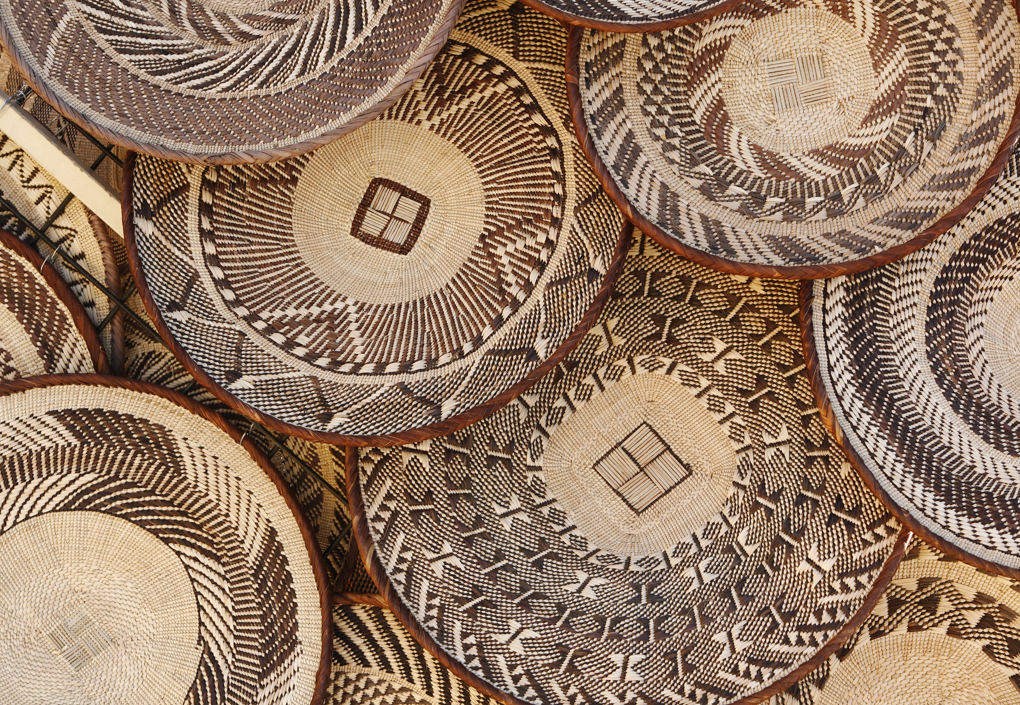 Collection of baskets with eni culture values listed