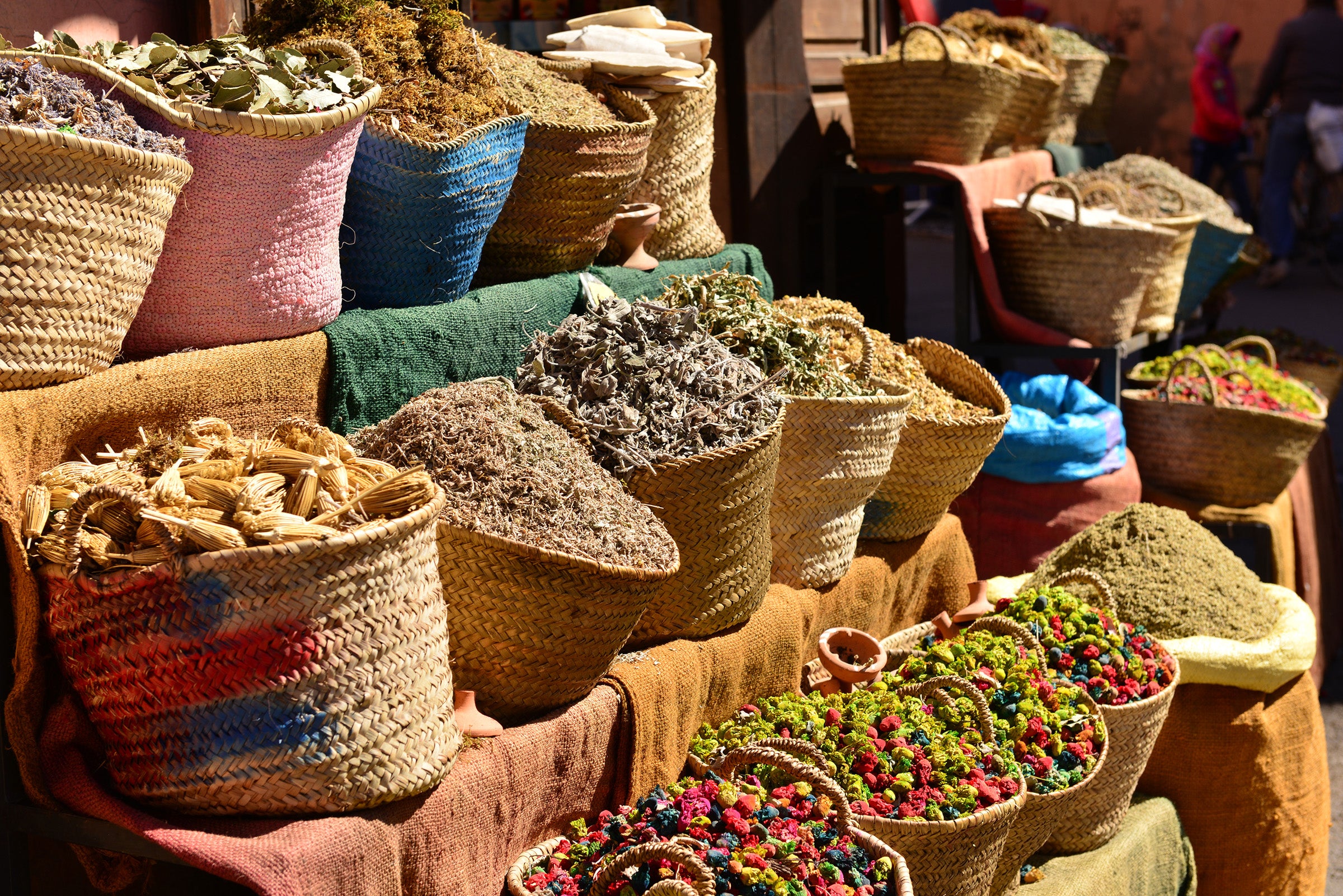 Traditional beauty ingredients in a market